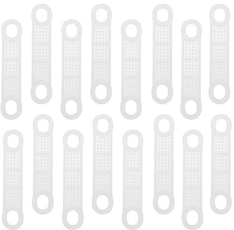 Ipetboom 60 Piezas Tira Antideslizante para Colgar Cinta Adhesiva Blanca Apretones De Suspensión De Silicona Perchas para Ropa Tiras Antideslizantes Gel De Sílice Perchero Arrastrado