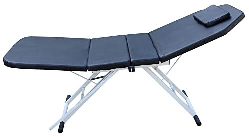 Leichter Faltbarer Stuhl SchöNheitssalon Spa Tattoo Bett Fold Zonen Mobile Klappbar Massageliege Massagebank Kosmetikliege Beauty Salon PVC Kosmetologie Massagestuhl 3-Zonen Massagetisch Schwarz