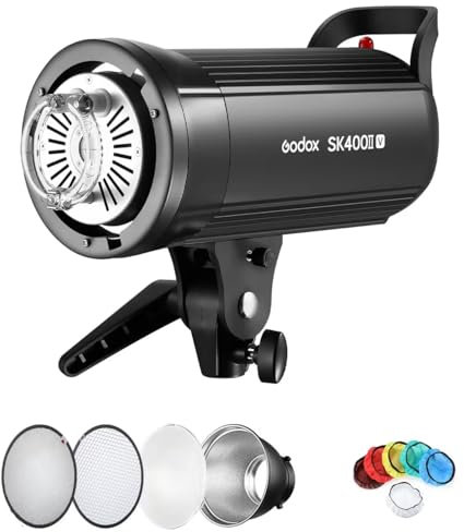 Godox SK400II-V 400W Professionale Flash de Studio 5600 ± 200 K 2.4G Système X sans Fil avec Lampe de modélisation LED 40 Niveaux de Flash pour la Photographie de Studio, la Photographie publicitaire