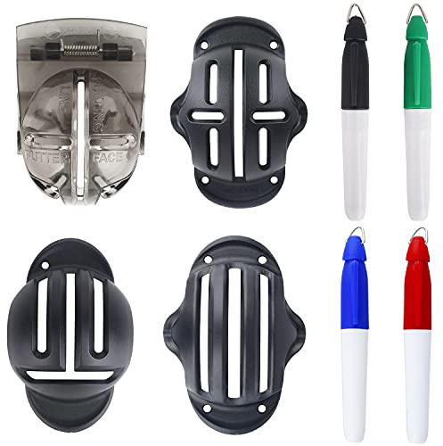 Uniclife 2/4 Stück Golfball-Liner-Vorlage Golf Ausrichtungs-Set mit Markerstiften, maximal Schienen, Schablone, Ballmarkierungswerkzeuge Zubehör