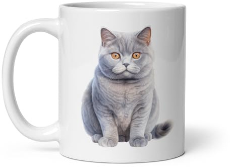 Chatcripant Tazza Gatto – Mug in Ceramica 325 ml con Gatto Realistico – Idea Regalo per Amanti dei Gatti – Maine Coon, Bengala, British Shorthair, Sacro di Birmania