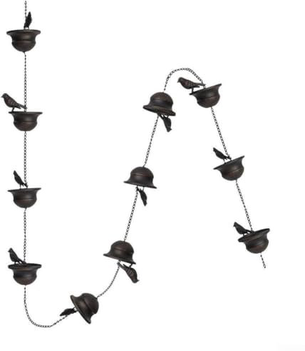 Mobile Iron Bird Rain Chain, Outdoor Decor, Unique and Meaningful, 2 4M