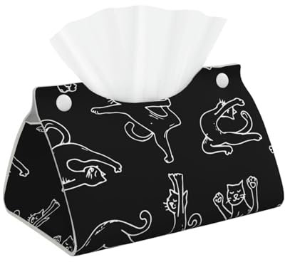 Taschentuchbox mit Yoga-Katzen-Muster, Taschentuchbox-Halter für den Schreibtisch, dekorative Box-Abdeckungen, Zubehör für Zuhause, Auto, Büro