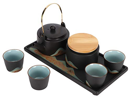 Service à thé Kung Fu en Poterie Noire de Style Japonais, Kit de Cérémonie du thé