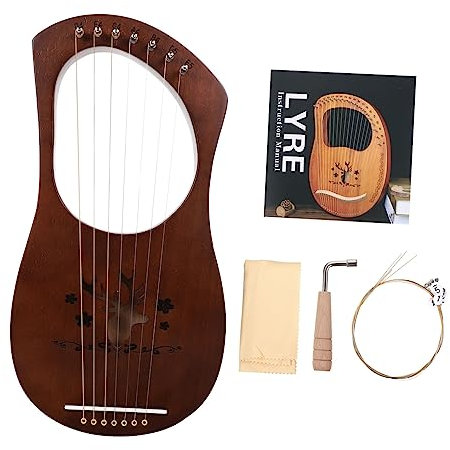 FUNOMOCYA Saitige Lyra Harfe Aus Holz Tragbares Saiteninstrument Mit Hellem Klang Als Geschenk Entspannung Für Anfänger Und Musiker