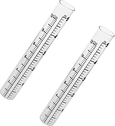 ORFOFE Regenmesser Reagenzglas 12cm Glas Mit Flachem Boden Und Skala Für Garten Landwirtschaft Wetterstatistik
