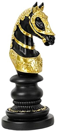 Schachfigur | Klassische Kunstharz-Skulptur, Sammlerstück | Große Figuren mit König, Königin und, spielinspirierte Deko-Objekte für Zuhause, Büro oder Arbeitszimmer