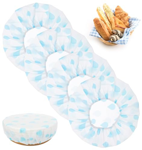4Pcs Bowl Covers for Bread Proofing, Bowl Covers Reusable, Elastic Washable Bread Proofing Cover (Blue)