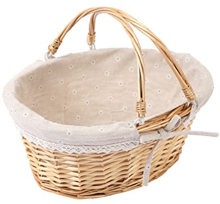 SOIMISS Weidenkorb Für Picknick Und Dekoration Multifunktionaler Handlicher Aufbewahrungskorb Im Natürlichen Design Für Blumen Und Früchte Als Hochzeitskorb Für Zuhause