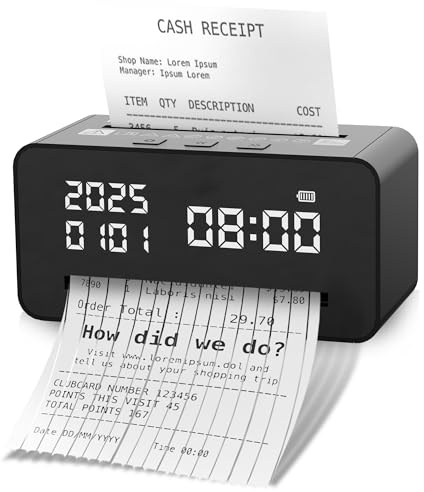 Mini Paper Shredder for Home Office,Small,USB,Strip Cut,Desktop Clock Design,10 Mins Running Paper Cutting Tool, Portable Shredder for Home Use, Stationery Christmas Birthday Gift (Black)