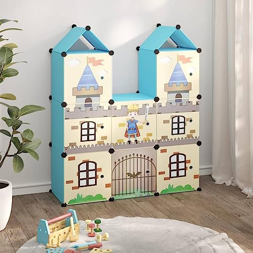 Woonisher Kinderschrank Modular mit 8 Würfeln Blau PP schuhregal platzsparend