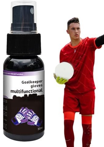 Spray de agarre para guantes de fútbol, spray antideslizante para el agarre, 30 ml, agente adhesivo no resbaladizo para guantes deportivos con limpieza integrada