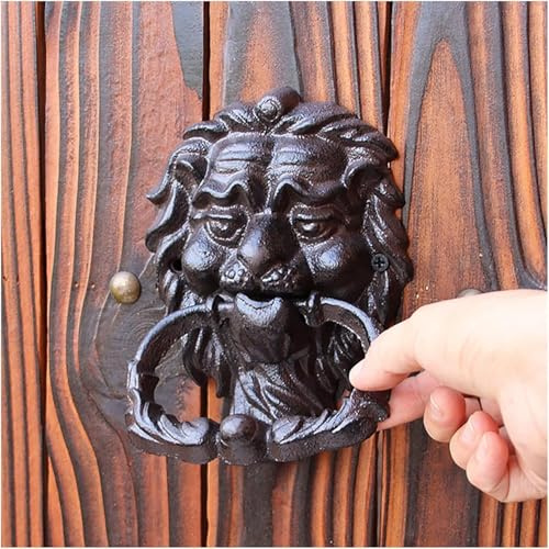 Türklopfer Wanddekoration Für Haustür Dekoration Authentische Vintage Löwenkopf Türklopfer, Gusseisen Personalisierte Haustür/Scheune/Garten/Schuppen Tür Ziehen Hand, Home Decor Tor G