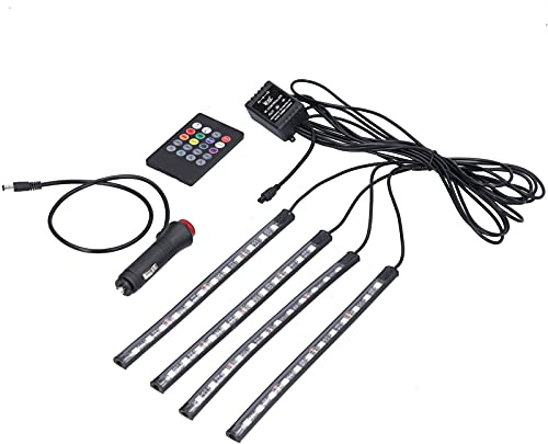 YWBL-WH Bande Lumineuse LED RGB pour Voiture, Télécommande Musicale, IP65, 48 LED, Plug and Play, éclairage Décoratif pour Voiture, Source Lumineuse RGB, éclairage Décoratif Automobile