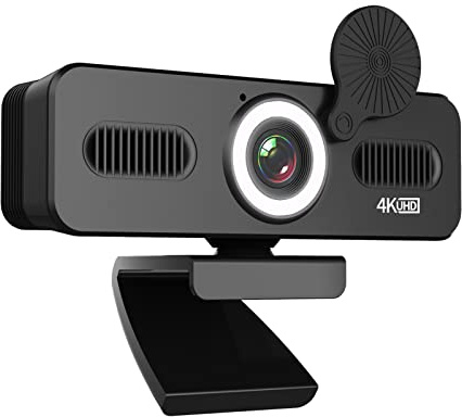 Web Camera 1080P FHD 1440P UHD 2K 2160P UHD 4K CMOS with 120° Wide Angle, Built-in Microphone, Privacy Cover, USB 2.0 Plug and Play for Video Calls Conferencing Streaming Online Learning