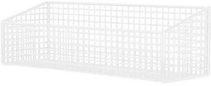 Panier Mural en Fil Métallique, Panier Corbeille a Fruit Suspendu pour la Cuisine, Organiseur de Garde-Manger, étagère à Assaisonnements, Rangement de Cuisine pour Oignons et Collations, White L