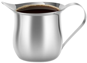 Hiemible Pichet À Lait | Pichet à Lait avec Bec Verseur pour Mousse, En Acier Inoxydable Pour Cappuccino Émulsionnage Service Cuisine Maison Café Bar Restaurant