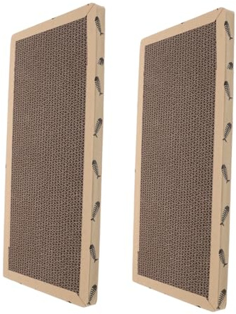 WEKAMOS 2 Stück Sisal Kratzpad für Katzen 42,4 X 21cm Quadratisch mit Wellpappenrand Portabler Kratzschutz für Sofaecken und Böden Katzensofa Schutz