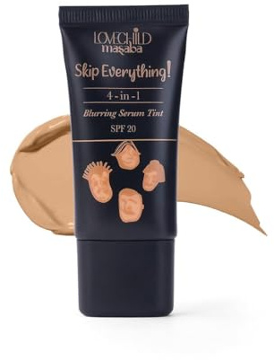 Skip Everything 4-In-1 Blurring Sheer Serum All Skin Tint PrimerMoisturizer SunscreenFoundation In One, Seamless Coverage With SPF 20, Gossip Girlfriend (Warm Nude) 30Ml