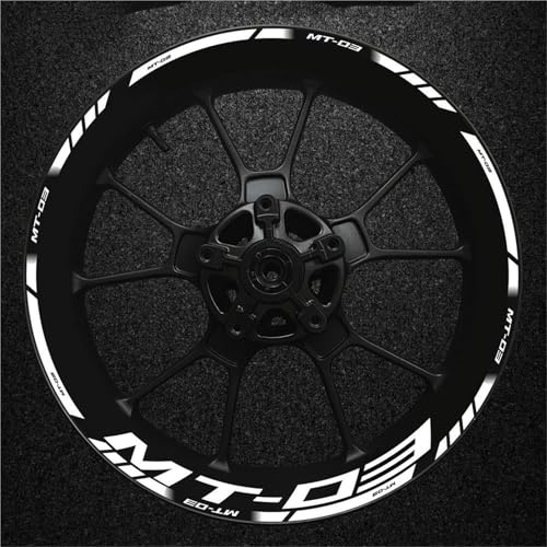 Calcomanías Ruedas Adhesivos para Llantas De Motocicleta para Yamaha MT-03 MT03 MT 03: Reflectantes para, Juego Cintas Adhesivas Completo Llanta Adesivos Moto(Color 2)