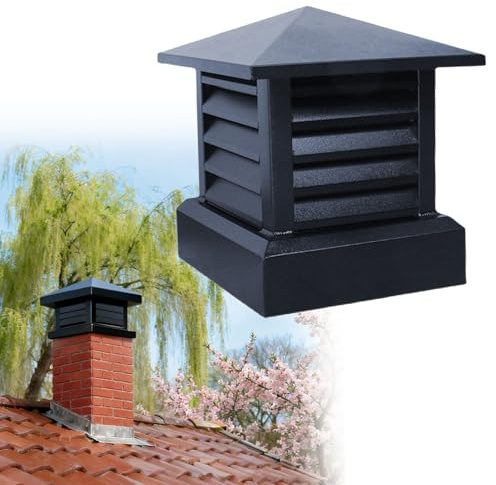 Chapeau de Cheminée en Alliage D'aluminium 25 30 35 cm, Couvercle de Ventilation de Protection Contre La Pluie et La Neige, Hotte de Cheminée avec Protection Contre Les Oiseaux(35x35 cm)