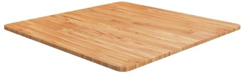 Boltkex Bordsskiva i massivt trä, kvadratisk ek, ljusbrun, 70 x 70 x 1,5 cm, behandlad lasyr, för matbord, soffbord, barbord, kontor gör-det-själv, bordsreparation