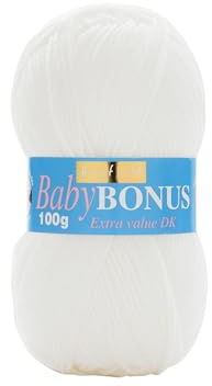 Sirdar Wool Hayfield Bonus DK Double Knitting, Baby White (856), 100g