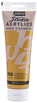 Pébéo - Acrylic Fine Studio Acrylics - Acrylfarbe für Künstler - Farbe für Profis und Anfänger - Leuchtende und pigmentierte Farbe - Reiches Gold - 250 ml