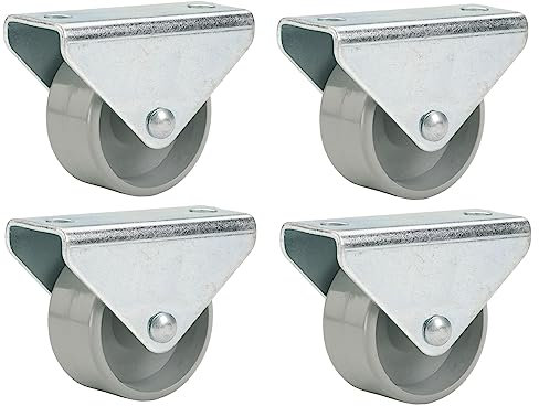4 Stk. Möbel-Bockrolle 15x14mm Kunststoff-Rad grau