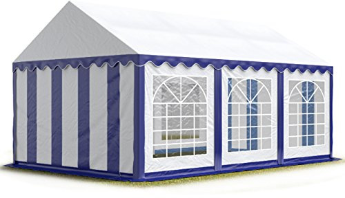 4x6 m Tente de réception/Barnum Bleu-Blanc Toile de Haute qualité PVC 700 N