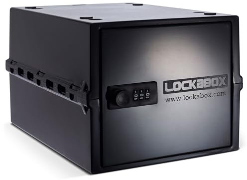 Lockabox One™ | Premium Lockable Storage Box (10L) | Combination Lock Box for Food, Medicine & Home Safety | Made In Britain | External Size 31 x 21 x 17 cm (Jet)
