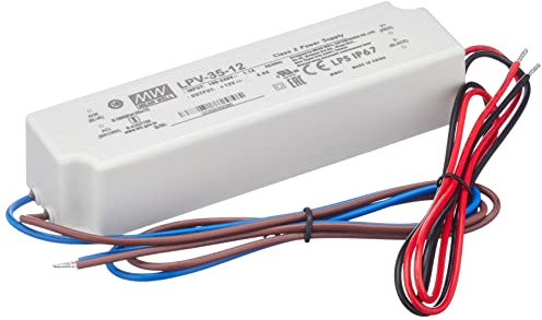 35 W 12 V 3 A LPV-35-12,MEAN WELL, LED étanche à changement d'alimentation, convertisseur pour le transformateur, commutation d'alimentation AC-DC