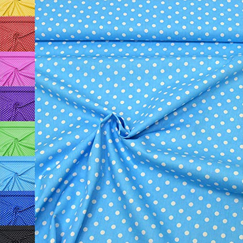 MAGAM-Stoffe Amelie Punkte Baumwollstoff Oeko-Tex Meterware 50cm (11. Hellblau)