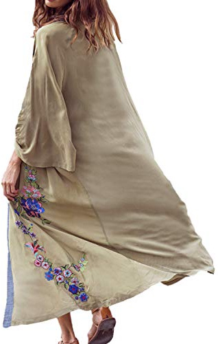 YOUKD Cardigan Lungo Estivo da Donna Maxi Kimono Dress Costume da Bagno della Boemia Accappatoi da Spiaggia