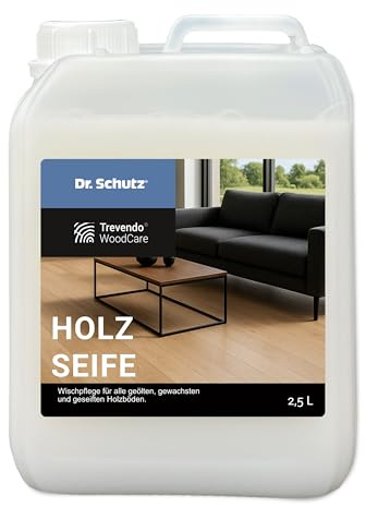 Dr. Schutz Holzseife by Trevendo Woodcare - natürliche Holzpflege für geölte, gewachste & seifenbehandelte Holzoberflächen | pflegende & rückfettende Holzseife | Made in Germany (2,5 Liter)
