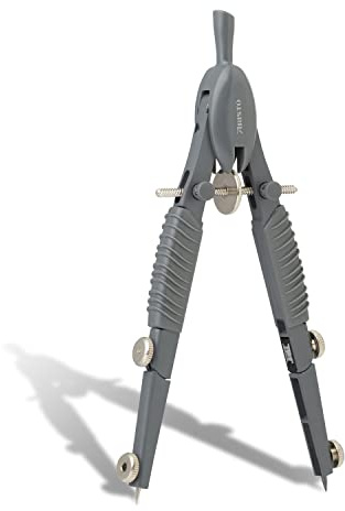 Aristo AR55816 Topline Mat Series Schnellverstellzirkel (Kreise bis 370 mm Durchmesser, Ersatzminen, Schenkel aus Zinkdruckguss) grau