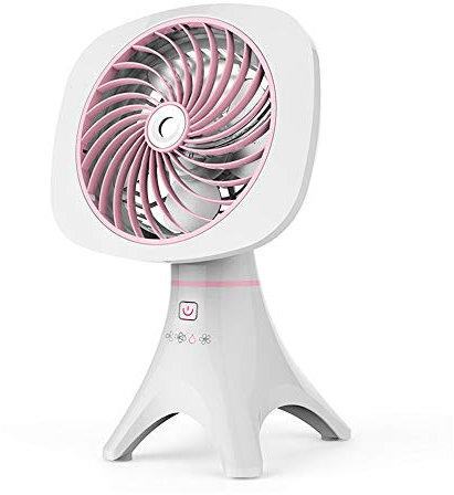 Desk Fan, Portable Humidifier Fan 1200mAh Rechargeable Battery USB Fan with 4-Speed Options, Personal Mini Water Misting Table Fan with Night Light for Office/Home/Outdoor/Traveling,Pink