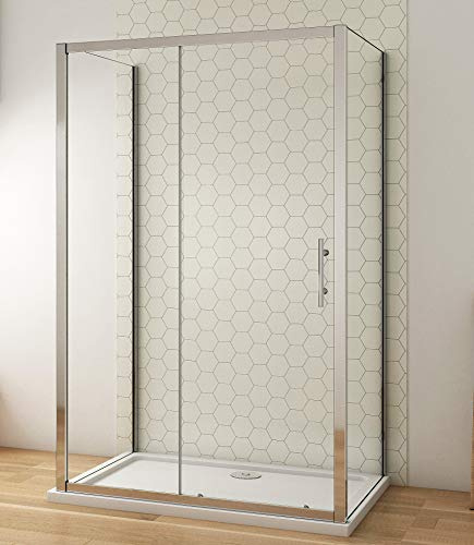 Aica Sanitär Duschabtrennung Duschkabine U-Kabine 120x90x90cm Duschtür Schiebetür H190cm