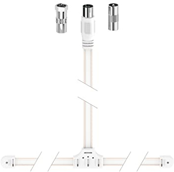Hama DAB+/FM-Wurfantenne | DAB+- und UKW-Radiokabel mit Stecker auf Stecker, sorgt für eine stabile Signalübertragung, Weiß