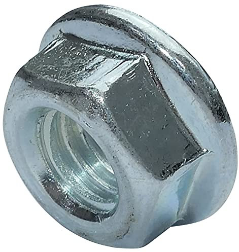 AERZETIX - Set di 100 dadi esagonali con flangia/base dentata M6 Ø esterno 13mm - in acciaio al carbonio - controdado autobloccante - C49643