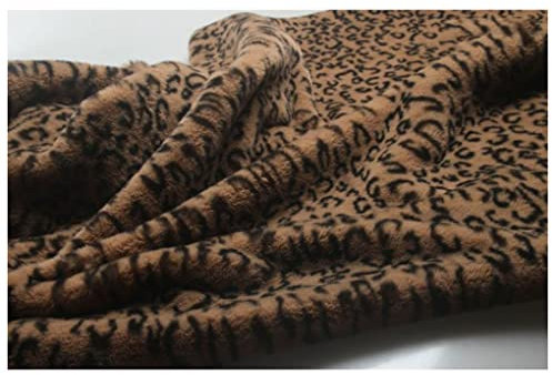 Hjb Kunstpelz Stoff Kunstfell Fellimitat Tiermuster 160x50cm Weicher 10mm Kurzflor zum Nähen Handwerk, Kostüm Kleidung, Decken Überwürfe, Dekorationen(Color:Dunkelbraun)