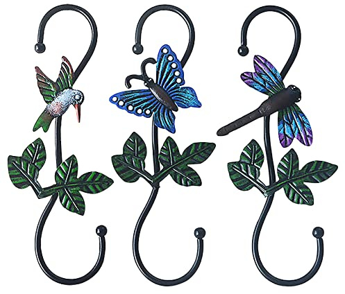 Kitwinney Large Decorative S Hooks, Set of 3 Plant Hangers, Beautiful and Vivid Plant Hook for Hanging Outdoor Indoor Garden Plants, Flower Baskets, Pots, Bird Feeders