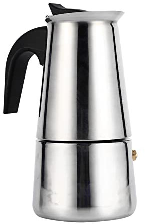 Joyzan Caffettiera Moka Pot, Stovetop Espresso Coffee Maker Latte Caffe Macchina Caffè Cappuccino Induction Classica Acciaio Inox Italiana Induzione per Fornelli Inossidabile Portatile Cuban, 450ml