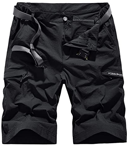 Big & Tall Summer Workout Cargo Shorts for Men Casual Hiking Climbing Fishing Breathable Wicking Sun Protect Short with Cargo Pockets