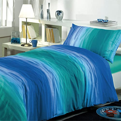 Dorian Home - Set Copripiumino Singolo Cotone 100% Puro, Morbido e Certificato con 1 Sacco Copri Piumino 155x210 + 1 Federa Cuscino Letto 50x80 con Patella di 18 cm, Parure Copripiumino 4 Stagioni