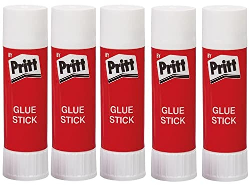 Pritt Klebestift, lösemittelfreier Glue Stick, sicherer kinderfreundlicher Kleber, hervorragend für die Schule, Bürobedarf und zum Basteln geeignet, 5 x 40g Pritt Stift