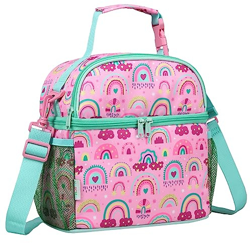 VASCHY Bolsa Térmica Infantil 2 Compartimentos 11.6L para Niña y Niño | Lancheira Termica Infantil Cuenta Con Aislamiento Interior,Isotérmica 3-4h,Asa Superior Con Broche,Correa Extraíble Ajustable