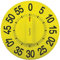 TimeTEX - Tafel-Zeitdauer-Uhr XL-Ziffern | Magnetischer, batteriefreier Timer. Mit normalem Ziffernblatt und Signalton am Ende der Laufzeit | Inhalt: Timer Gelb / Schwarz (Größe: 20 cm ø)