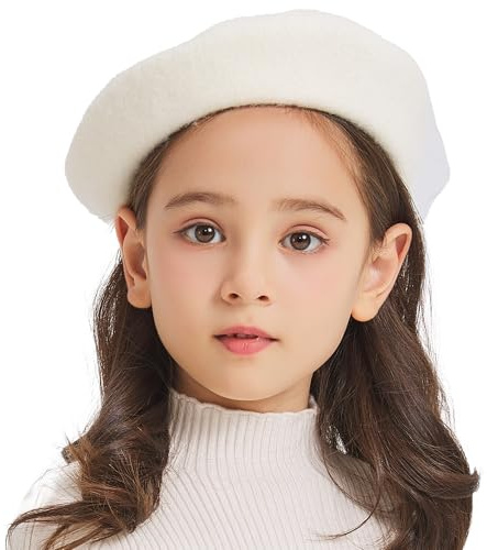 ZLYC - Berretto basco classico in lana per ragazze e ragazzi, stile moderno artista francese, S