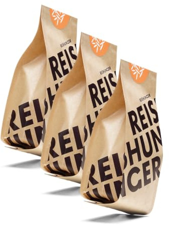 REISHUNGER BIO Sushi Reis (3x600g), aus Italien, für authentischen Sushi Genuss, leicht süßliches Eigenaroma - 1,8 kg | Für authentischen Sushi Genuss – leicht süßliches Eigenaroma